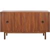 SAFAVIEH Piran TV Stand for up to 60″ Flatscreen – Walnut & Gold, 2 Doors with Interior Storage, 3 Drawers, Sideboard Entertainment Media Console (MED9631A)(Walnut/Gold)