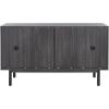SAFAVIEH Piran TV Stand for up to 60″ Flatscreen – Walnut & Gold, 2 Doors with Interior Storage, 3 Drawers, Sideboard Entertainment Media Console (MED9631A)(Distressed Black/Gold)
