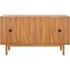 SAFAVIEH Piran TV Stand for up to 60″ Flatscreen – Walnut & Gold, 2 Doors with Interior Storage, 3 Drawers, Sideboard Entertainment Media Console (MED9631A)(Oak/Gold)