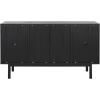 SAFAVIEH Piran TV Stand for up to 60″ Flatscreen – Walnut & Gold, 2 Doors with Interior Storage, 3 Drawers, Sideboard Entertainment Media Console (MED9631A)(Black/Gold)