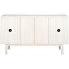SAFAVIEH Piran TV Stand for up to 60″ Flatscreen – Walnut & Gold, 2 Doors with Interior Storage, 3 Drawers, Sideboard Entertainment Media Console (MED9631A)(Bleached White/Gold)
