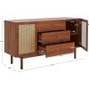 SAFAVIEH Piran TV Stand for up to 60″ Flatscreen – Walnut & Gold, 2 Doors with Interior Storage, 3 Drawers, Sideboard Entertainment Media Console (MED9631A)(Walnut/Gold)