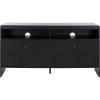 SAFAVIEH Arsenio TV Stand for up to 65″ Flatscreen, Walnut Brown, 4 Doors with Interior Storage, 2 Shelves, Sideboard Entertainment Media Console (MED3101A)(Black)