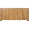 SAFAVIEH Conall TV Stand for up to 75″ Flatscreen, Oak Brown, Fluted 4-Door Sideboard with Interior Storage, Entertainment Media Console (MED3102A)(Oak)