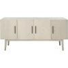 SAFAVIEH Couture Collection Doderick Mid-Century White Washed 4-Door Entertainment Media Standd (Fits up to a 65″ Flatscreen TV)(White Washed)