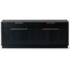 SAFAVIEH Couture Collection Gabrietta Black/Gold Entertainment Media TV Stand- Fits up to a 65″ Flatscreen Television (Fully Assembled)(Black/Gold)