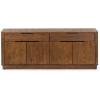SAFAVIEH Couture Collection Gabrietta Black/Gold Entertainment Media TV Stand- Fits up to a 65″ Flatscreen Television (Fully Assembled)(Medium Oak/Black)