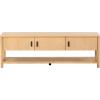 SAFAVIEH Couture Collection Jaylessa Natural 3-Door Entertainment Media TV Stand (Fits up to a 75″ Flatscreen Television)(Natural)