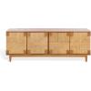 SAFAVIEH Couture Roseanne TV Stand for up to 70″ Flatscreen – Black & Natural Brown, 4 Banana Stem Doors with Interior Storage, Entertainment Media Console Cabinet (SFV1326A)(Natural)