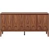 SAFAVIEH Home Collection – Sibyl Walnut Sideboard Media Stand, Fits up to 70″ Flatscreen TV, 4 Doors with Interior Storage (MED9645A)(Walnut)