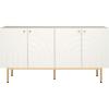 SAFAVIEH Mayln TV Stand for up to 70″ Flatscreen – Walnut, White & Black, 4 Doors with Interior Storage, Cabinet Sideboard Entertainment Media Console (MED9634A)(Bleached White/White)