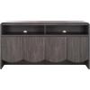 SAFAVIEH Narine TV Stand for up to 65″ Flatscreen – Distressed Black, 4 Doors with Interior Storage, 2 Open Shelves, Sideboard Entertainment Media Console Cabinet (MED9620E)(Distressed Black)