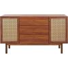 SAFAVIEH Piran TV Stand for up to 60″ Flatscreen – Walnut & Gold, 2 Doors with Interior Storage, 3 Drawers, Sideboard Entertainment Media Console (MED9631A)(Walnut/Gold)