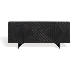 SAFAVIEH Couture Collection Hewitt Black 4-Door Sideboard (Fully Assembled)(Black)