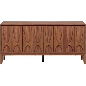SAFAVIEH Home Collection – Sibyl Walnut Sideboard Media Stand, Fits up to 70″ Flatscreen TV, 4 Doors with Interior Storage (MED9645A)(Walnut)
