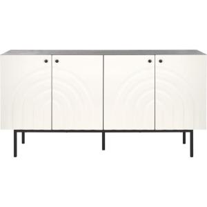 SAFAVIEH Mayln TV Stand for up to 70″ Flatscreen – Walnut, White & Black, 4 Doors with Interior Storage, Cabinet Sideboard Entertainment Media Console (MED9634A)(Black/White)
