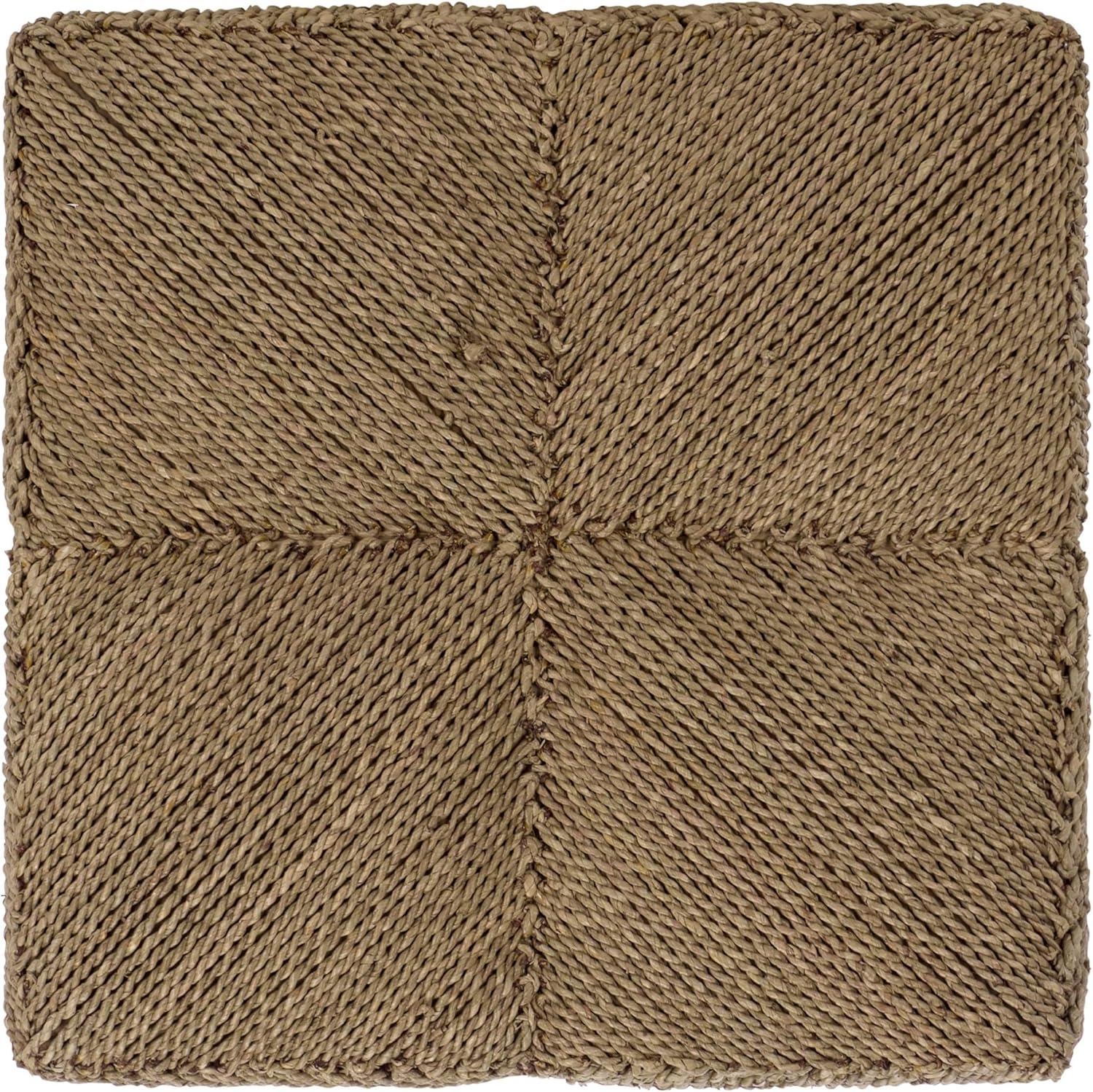 image:imageSAFAVIEH Couture Collection Malta Natural Woven Seagrass Square Ottoman Fully Assembled CWK2028ANatural