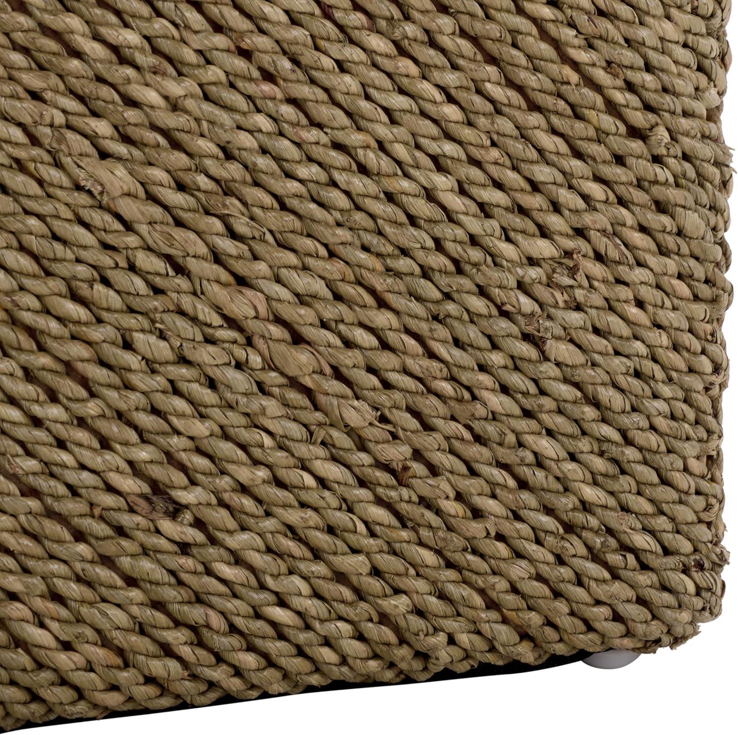 image:imageSAFAVIEH Couture Collection Malta Natural Woven Seagrass Square Ottoman Fully Assembled CWK2028ANatural