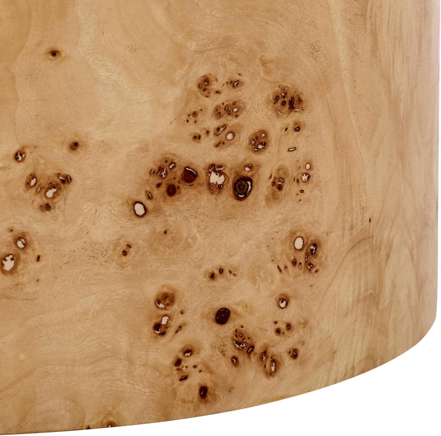 image:imageSAFAVIEH Couture Collection Tobianna Round Cream Boucle amp Burl Wood Ottoman Modern Accent Seat Fully Assembled SFV5149ACreamBurl