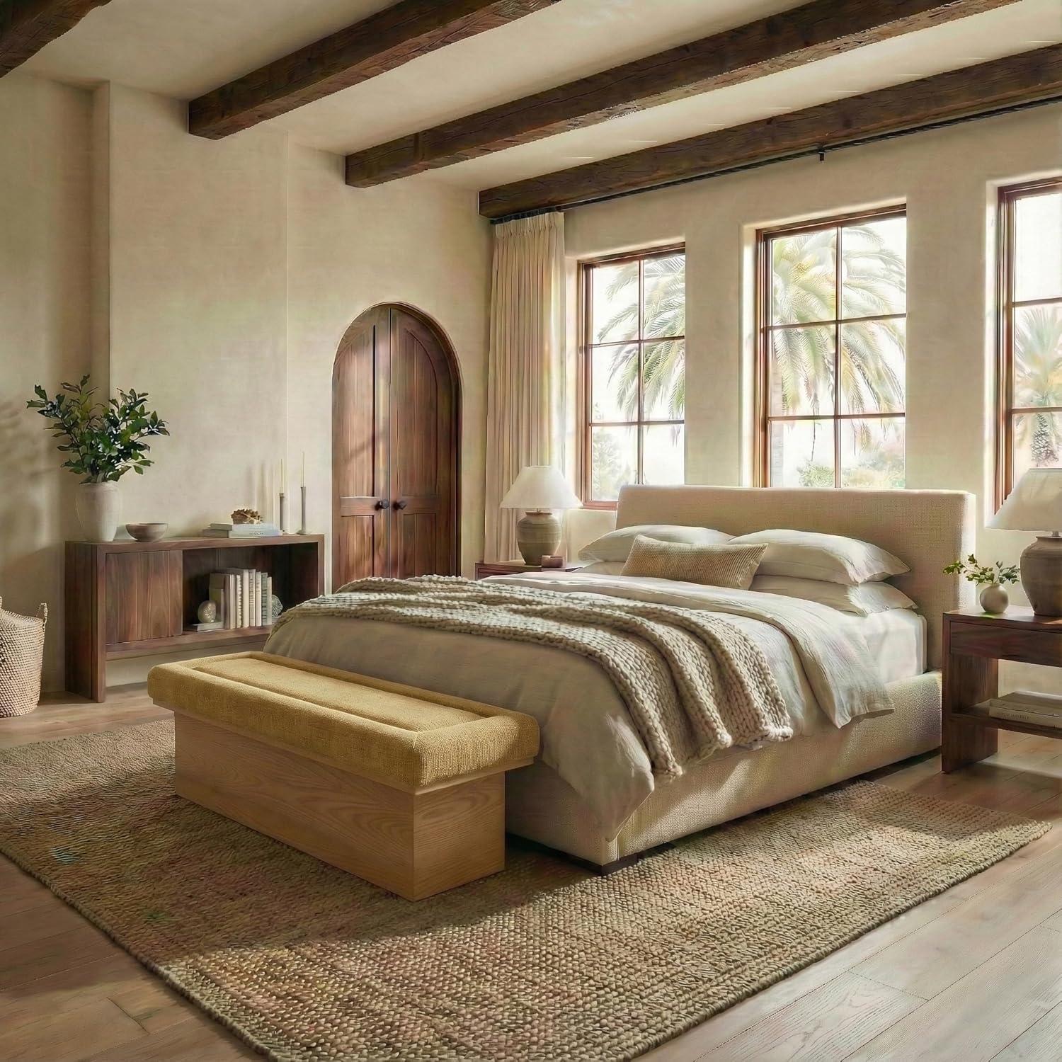 image:imageSAFAVIEH Couture Collection Trudy Gold Chenille Upholstered Bench Fully Assembled Walnut Wood Base Accent Bench SFV4882CGoldWalnut