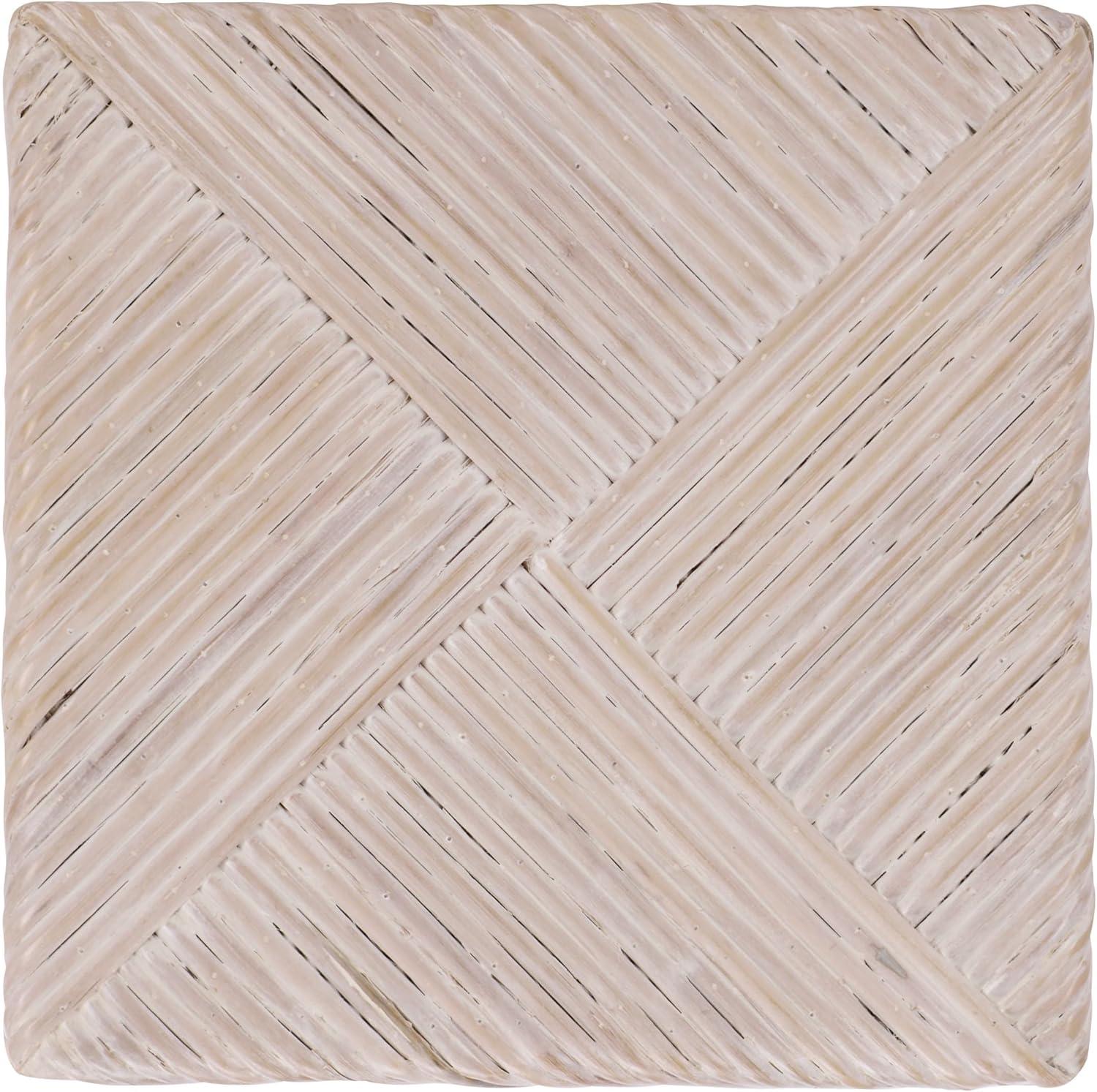 image:imageSAFAVIEH Couture Collection Wynrose White Woven Split Rattan Ottoman Fully Assembled CWK2029AWhite