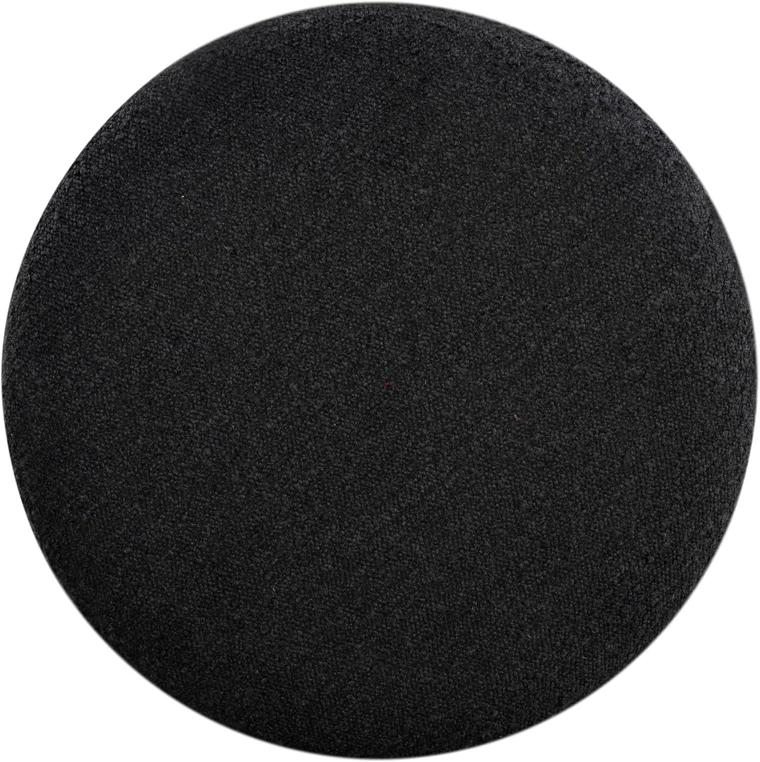 image:imageSAFAVIEH Couture Collection Becka Grey BoucleNatural Round Storage Ottoman Fully AssembledBlackNatural