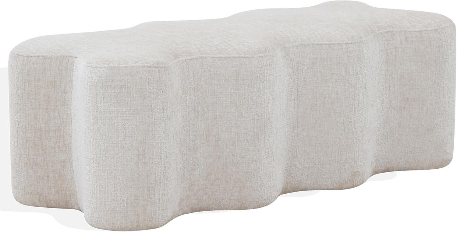 image:imageSAFAVIEH Couture Collection Jacqualessa Light Brown Chenille Bench Fully AssembledCream