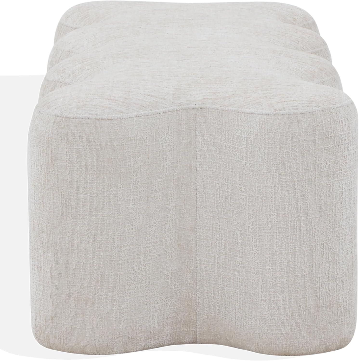 image:imageSAFAVIEH Couture Collection Jacqualessa Light Brown Chenille Bench Fully AssembledCream