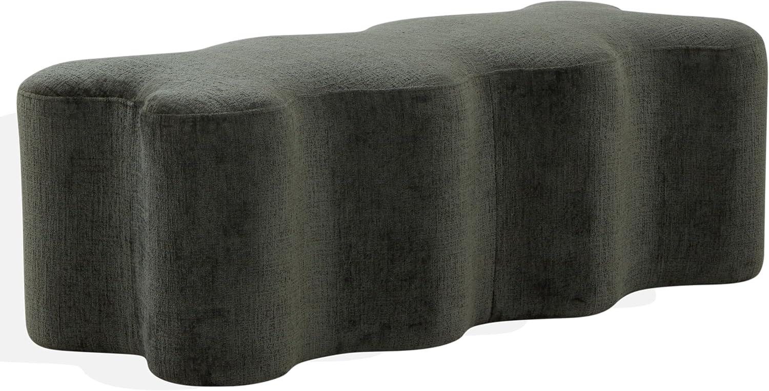 image:imageSAFAVIEH Couture Collection Jacqualessa Light Brown Chenille Bench Fully AssembledDark Green