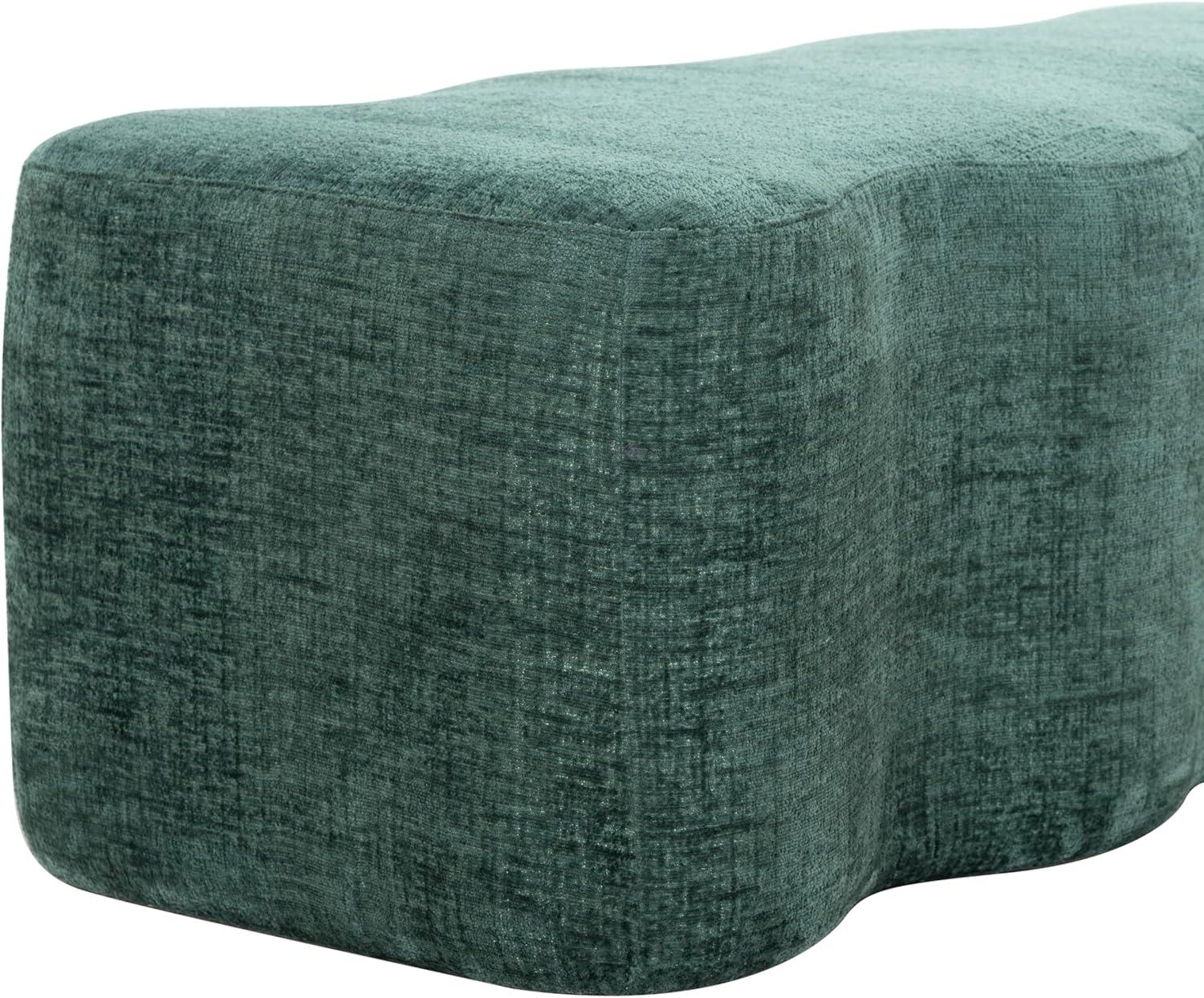 image:imageSAFAVIEH Couture Collection Jacqualessa Light Brown Chenille Bench Fully AssembledDark Green