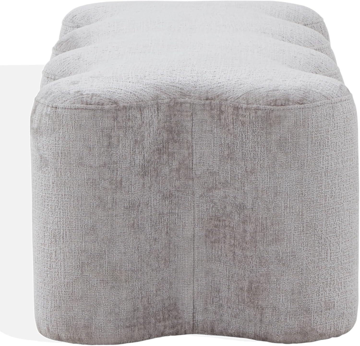 image:imageSAFAVIEH Couture Collection Jacqualessa Light Brown Chenille Bench Fully AssembledGrey