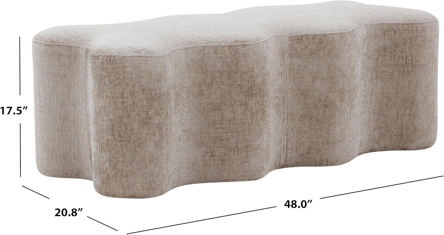 image:imageSAFAVIEH Couture Collection Jacqualessa Light Brown Chenille Bench Fully AssembledLight Brown