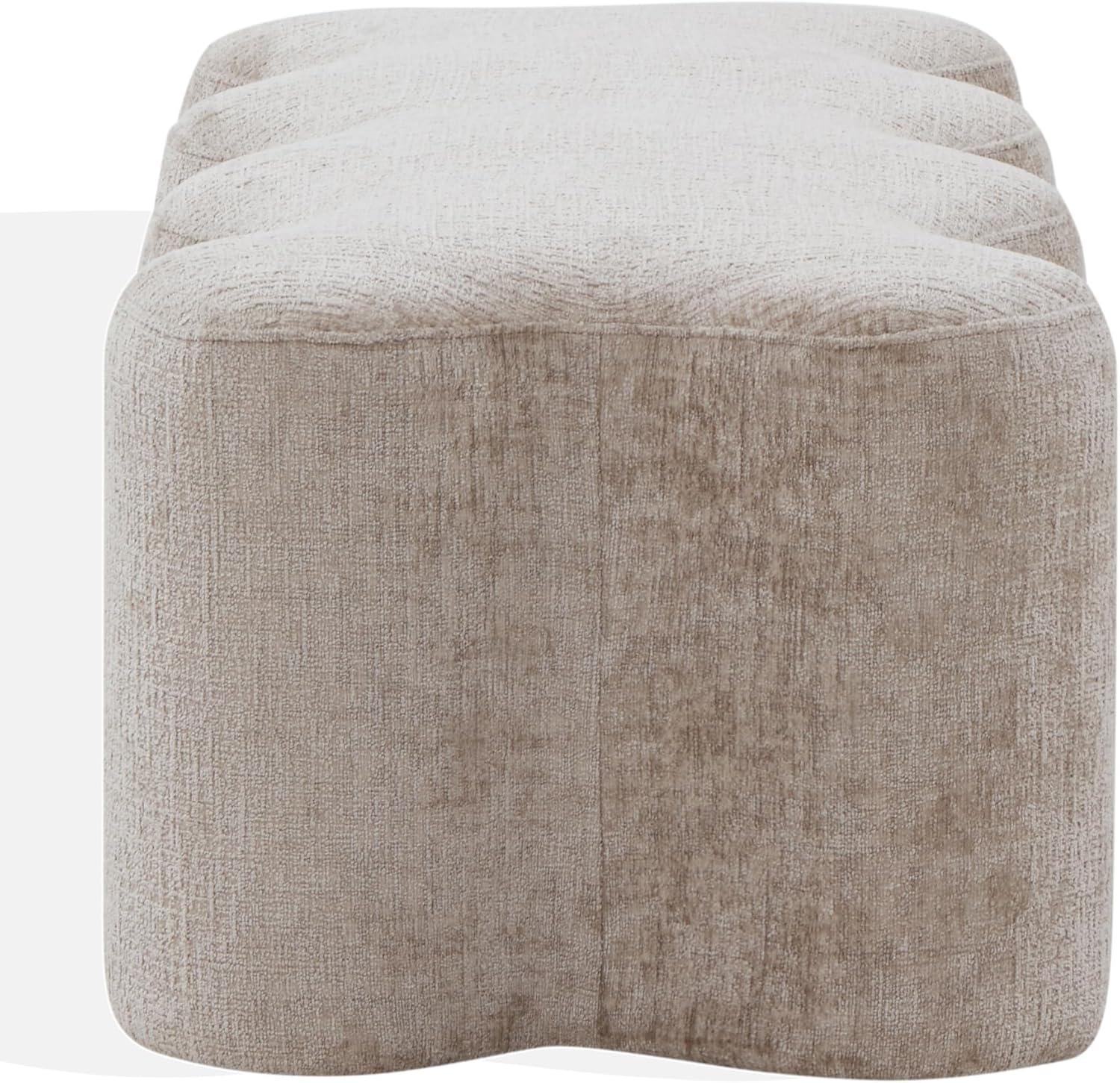 image:imageSAFAVIEH Couture Collection Jacqualessa Light Brown Chenille Bench Fully AssembledLight Brown