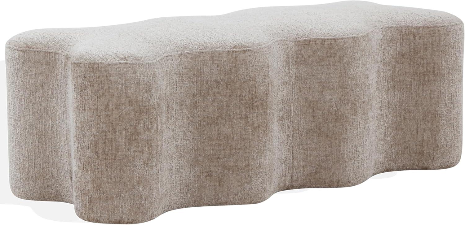 image:imageSAFAVIEH Couture Collection Jacqualessa Light Brown Chenille Bench Fully AssembledLight Brown