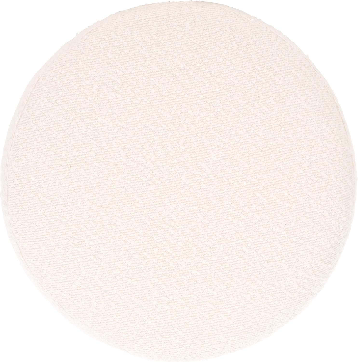 image:imageSAFAVIEH Couture Collection Jessa IvoryBlack Boucle Round Ottoman Fully AssembledIvoryBlack