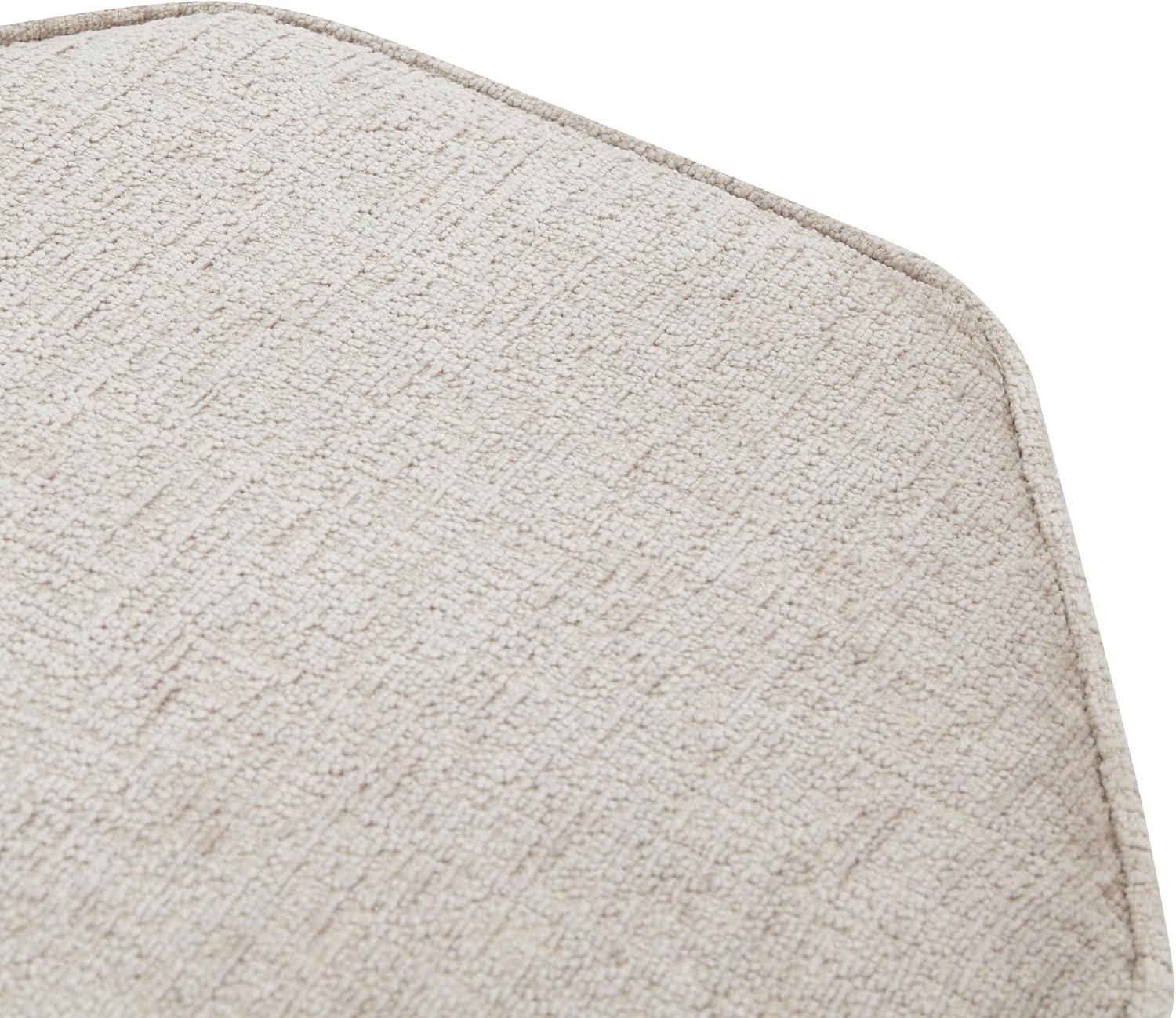 image:imageSAFAVIEH Couture Collection Rosaria Dark Green Chenille Upholstered Hexagon Shape Ottoman Foot Stool Accent Pouf Fully AssembledTaupe
