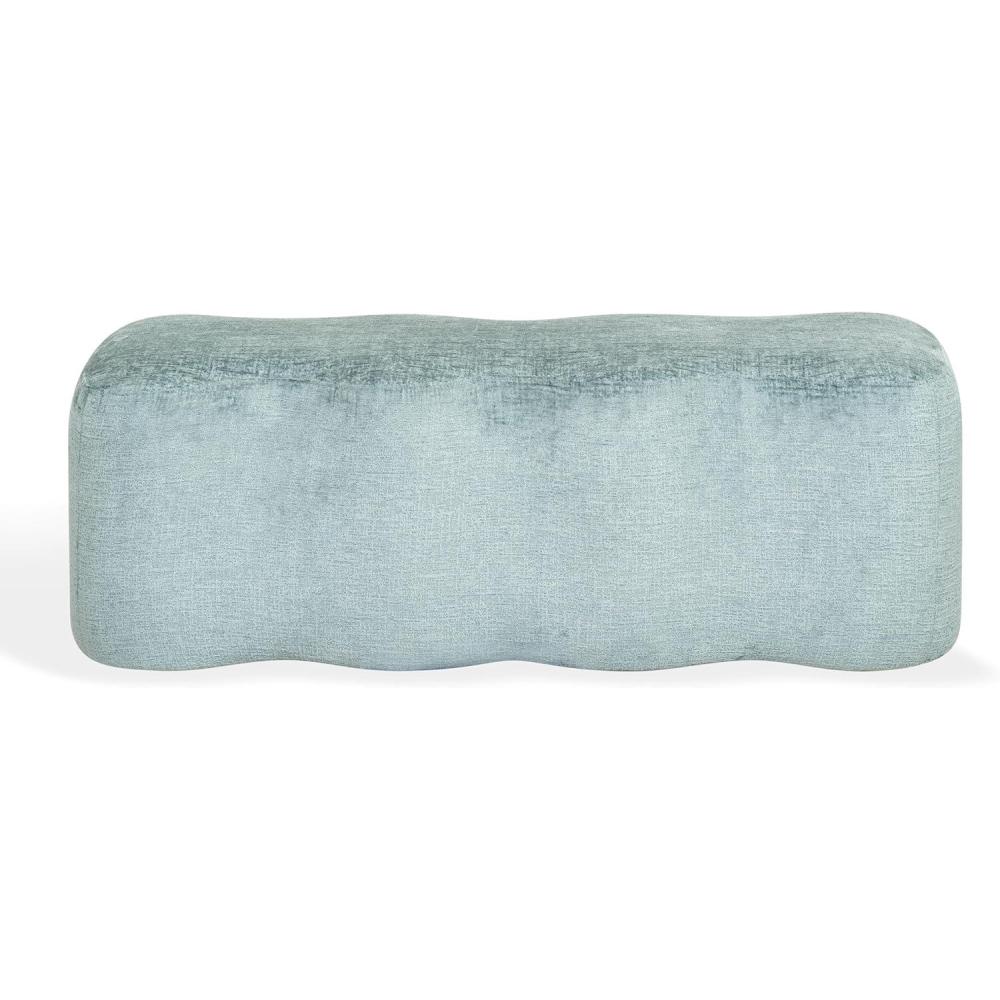 image:imageSAFAVIEH Couture Collection Jacqualessa Light Brown Chenille Bench Fully AssembledBlue