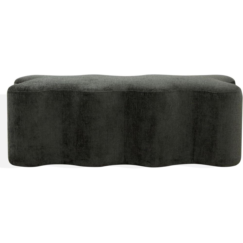 image:imageSAFAVIEH Couture Collection Jacqualessa Light Brown Chenille Bench Fully AssembledDark Green