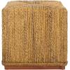 SAFAVIEH Couture Collection – Donnabella Natural Woven Abaca Square Ottoman with Mahogany Base, Fully Assembled (CWK2020A)(Natural)