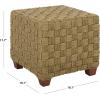 SAFAVIEH Couture Collection – Norabelle Natural Woven Seagrass Square Ottoman, Handwoven Accent Footrest or Decorative Cube, Coastal Boho Style, Fully Assembled (CWK2034A)(Natural)