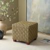 SAFAVIEH Couture Collection – Norabelle Natural Woven Seagrass Square Ottoman, Handwoven Accent Footrest or Decorative Cube, Coastal Boho Style, Fully Assembled (CWK2034A)(Natural)