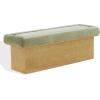 SAFAVIEH Couture Collection – Trudy Gold Chenille Upholstered Bench, Fully Assembled Walnut Wood Base Accent Bench (SFV4882C)(Olive Green/Walnut)