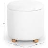 SAFAVIEH Couture Collection Becka Grey Boucle/Natural Round Storage Ottoman (Fully Assembled)(Ivory/Natural)
