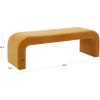 SAFAVIEH Couture Collection Caralynn Butterscotch Velvet Upholstered Curved Waterfall Bench (Fully Assembled)