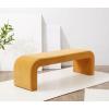SAFAVIEH Couture Collection Caralynn Butterscotch Velvet Upholstered Curved Waterfall Bench (Fully Assembled)