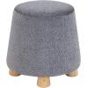 SAFAVIEH Couture Collection Denison Ivory & Natural Round Chenille Ottoman Foot Stool(Dark Grey/Natural)