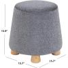 SAFAVIEH Couture Collection Denison Ivory & Natural Round Chenille Ottoman Foot Stool(Dark Grey/Natural)