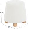 SAFAVIEH Couture Collection Denison Ivory & Natural Round Chenille Ottoman Foot Stool(Ivory/Natural)