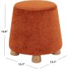 SAFAVIEH Couture Collection Denison Ivory & Natural Round Chenille Ottoman Foot Stool(Rust/Natural)