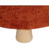 SAFAVIEH Couture Collection Denison Ivory & Natural Round Chenille Ottoman Foot Stool(Rust/Natural)